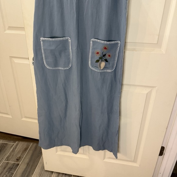 Teddi Vintage Cotton Gauze Dress Jumper Overall Cottagecore Minimalist L - Picture 2 of 11